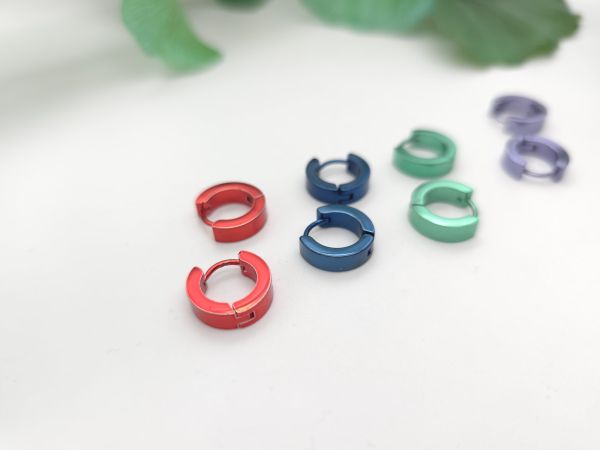 Creolen Ohrringe Edelstahl bunt